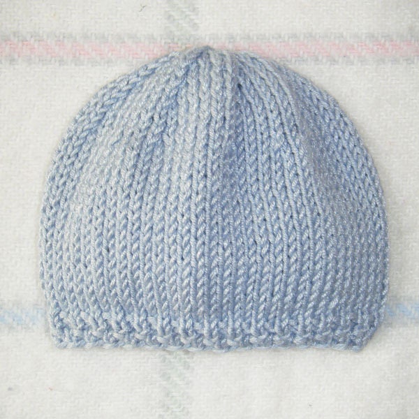 Bonnet Bébé 100% Naturel Bambou / Laine Couleur Bleu Taille au Choix à Parti de Taille Prématuré / Bonnet de Naissance / Layette Bébé