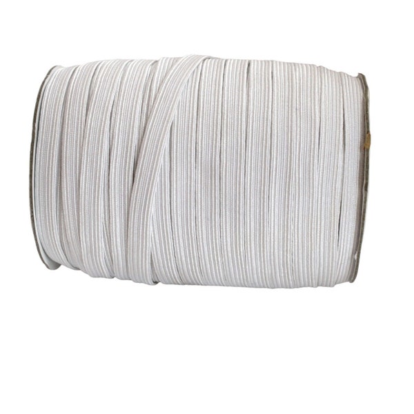 Flat Sewing Elastic 10mm White x 5 Meter or x 10 Meter / Flexible Elastic Ribbon / Haberdashery Sewing