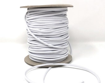 Elastische Kordel / 3 mm weißes Gummiband – erhältlich in 5-Meter-Längen / Elastische Kordel / Nähzubehör