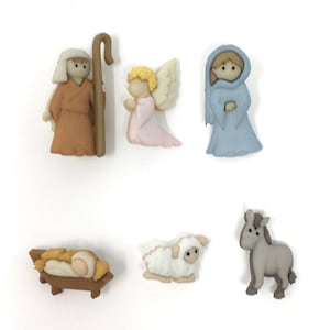 Guziki Dress It Up: Kolekcja świąteczna - Nativity - Guzik 3D Nativity do dekoracji Pasmanteria Album do szycia i scrapbookingu
