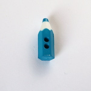 Set di 4 bottoni a forma di matita 20 x 8 mm Colore a tua scelta / Bottoni da cucire / Bottoni per scrapbooking / Bambino / Decorazione Blu