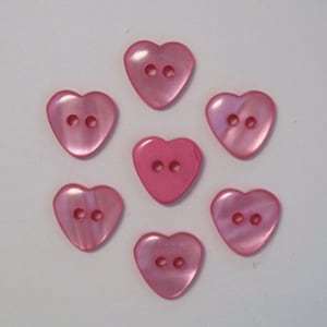 Lot de 10 Boutons Coeur 15mm Couleur au Choix / Bouton Fantaisie en Forme de Coeur / Bouton Coeur avec 2 Trous / Bouton de Couture / Scrap image 8