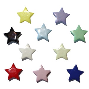 Set of 6 x Star Shaped Buttons Attached Back 14mm Choice of Colors Sewing Buttons / Children&#39;s Button / Babywear: Sewing Button
