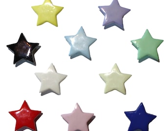 Set of 6 x Star Shaped Buttons Attached Back 14mm Choice of Colors Sewing Buttons / Children's Button / Babywear: Sewing Button