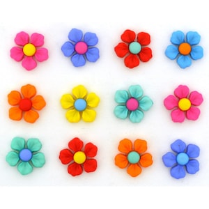 Dress It Up Step Into Spring Buttons - Spring Flowers / Fancy Buttons For Decoration Haberdashery Sewing Scrapbooking, Cake Decoration