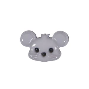 Bottoni a forma di testa di topo con coda, 18 mm, confezione da 10 pezzi / Bottoni da cucito con chiusura posteriore per corredini per bambini, scrapbooking
