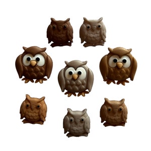 Dress It Up Whoo Owl Buttons - Gufo per decorazioni, album di merceria e scrapbooking