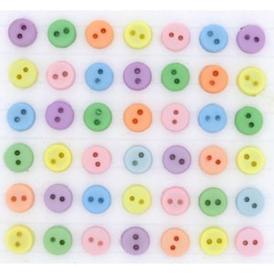 Boutons Dress It Up : Tiny Pastel - Mini Boutons Pastel pour Scrapbooking Couture Carterie Décoration