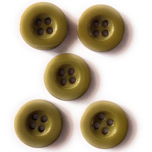 15mm Sewing Buttons with 4 Holes in Resin Lot and Color to Choose from / Sewing Button / Clasp Button / Scrapbooking and Sewing Buttons Vert