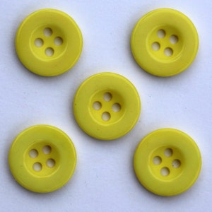 Boutons de Couture 13mm avec 4 Trous en Résine Lot et Couleur au Choix / Bouton à Coudre / Bouton Fermoir / Boutons Scrapbooking et Couture Jaune