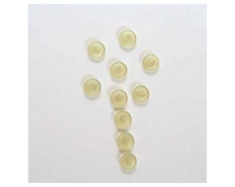 Set of 20 dolly buttons 6mm yellow 2 holes - 000473