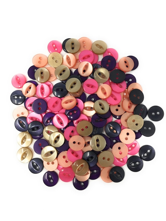 Lot De 100 Boutons à Coudre œil De Poisson 14mm - Assortiment De Couleurs - Polyester