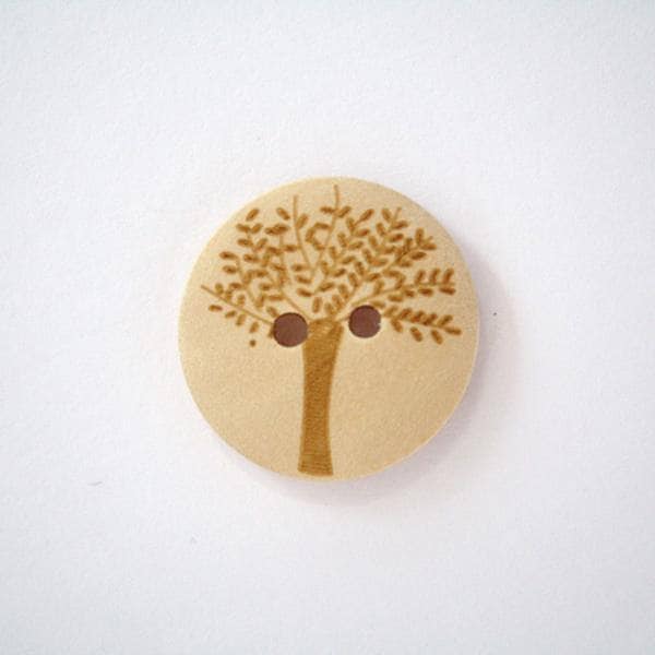 Bouton en Bois Naturel Olivier 20mm Lot de 10  - Mercerie, Couture, Scrapbooking