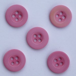 Boutons de Couture 13mm avec 4 Trous en Résine Lot et Couleur au Choix / Bouton à Coudre / Bouton Fermoir / Boutons Scrapbooking et Couture Rose