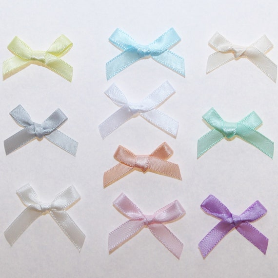 Mini Fiocchi Di Raso Blausky 50 , 8,5 Cm, Fiocchi Decorativi Su Entrambi I Lati, Piccoli Fiocchi Di Raso Per Cucito, Per Lavori Fai Da Te, Decorazioni Per Matrimoni, Grigio Blu Decoration