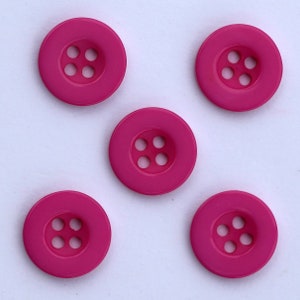 15mm Sewing Buttons with 4 Holes in Resin Lot and Color to Choose from / Sewing Button / Clasp Button / Scrapbooking and Sewing Buttons Cerise