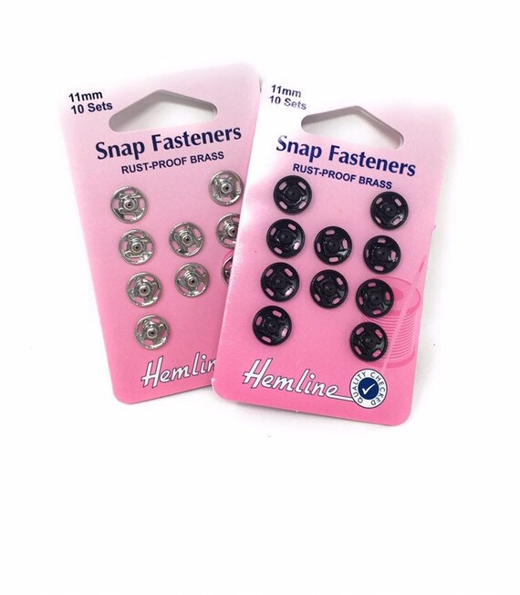 Hemline Sew On Snap Fasteners Black 6mm