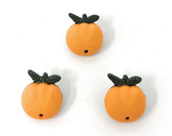 Bouton Orange 18MM avec Attache Dos - Lot de 6 / Boutons de Couture / Bouton Fantaisie