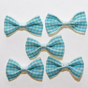 20 x Gingham Ribbon Bows Small Tiles Choice of Color / Ribbon Embellishment for Sewing Scrapbooking Decoration Customization