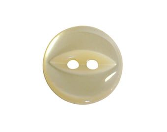 Cream Fish Eye Button with 2 Holes Available in Diameter 11mm or 14mm Sewing Button and Haberdashery