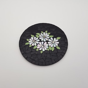 Dessous de plat rond - centre de table - décoration murale fleur - mosaïque - fait main