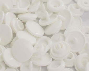 10 Boutons pression KAM Blanc Taille 13 mm