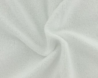 Tissu éponge microfibre bambou blanc