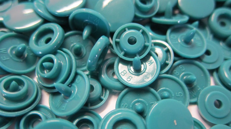 10 Boutons pression KAM bleu turquoiseTaille 12.4 mm image 1