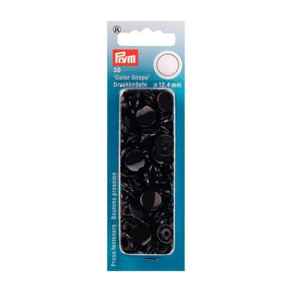 Boutons pression color snaps noir  12,4 mm