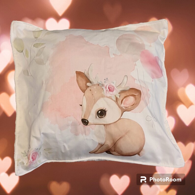 Cushion cover, children's room, 40x40cm, deer pattern cerf 40x40cm