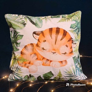 Cushion cover, children's room, 40x40cm, deer pattern tigre 45x45cm
