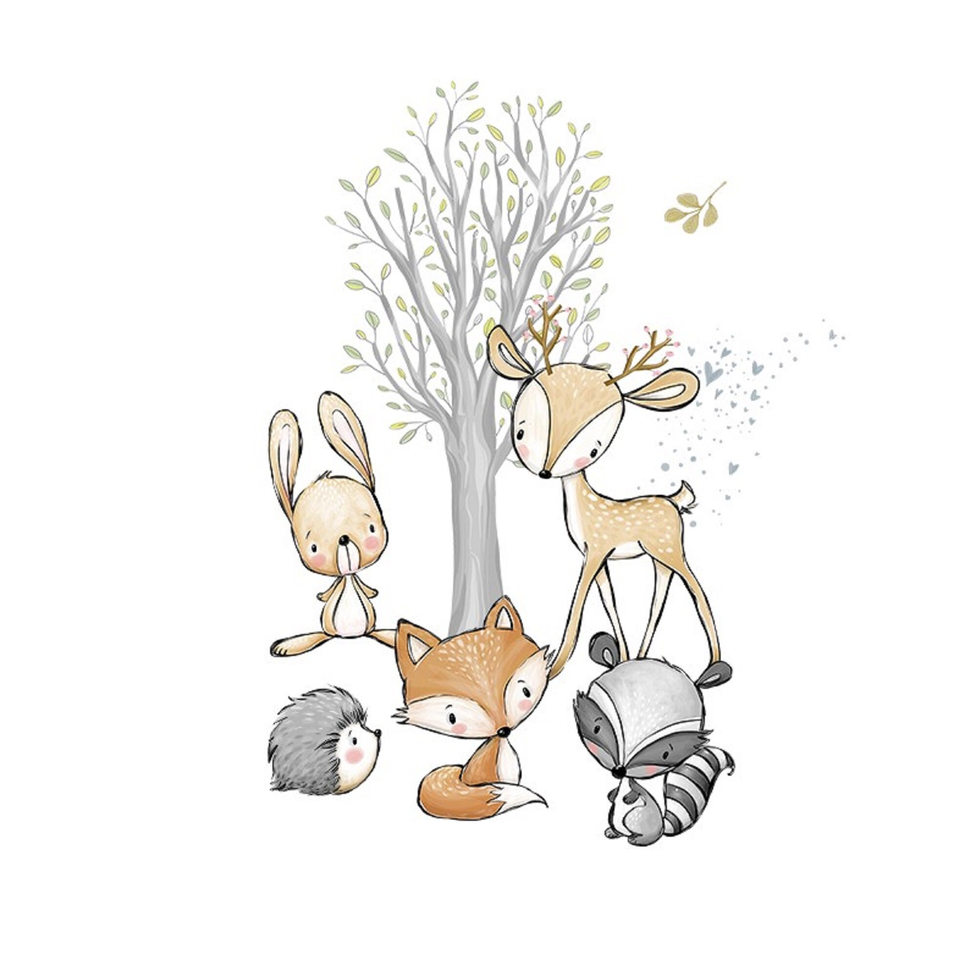 Couverture Bébé , Couverture à Personnaliser Motif Animaux de La Forêt Grande Bébé