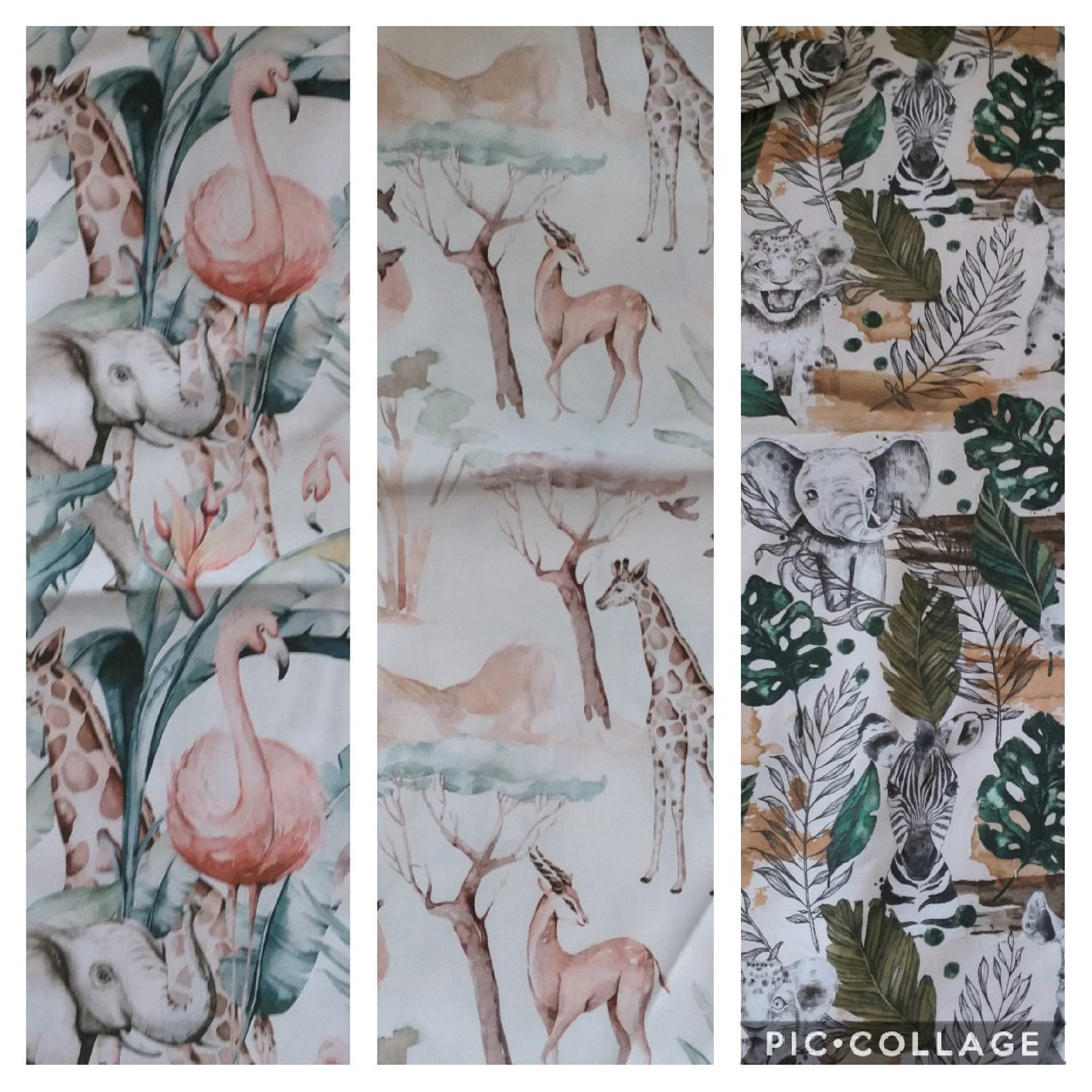 Couverture Bébé , Couverture à Personnaliser Différents Tissus Motif Animaux de La Savane