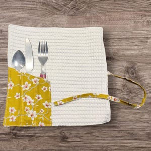 pochette range couvert , étui pour couverts , porte couverts nomade