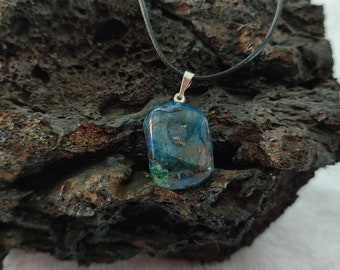 Pendentif en chrysocolle shattuckite, pierre naturelle, qualité A+