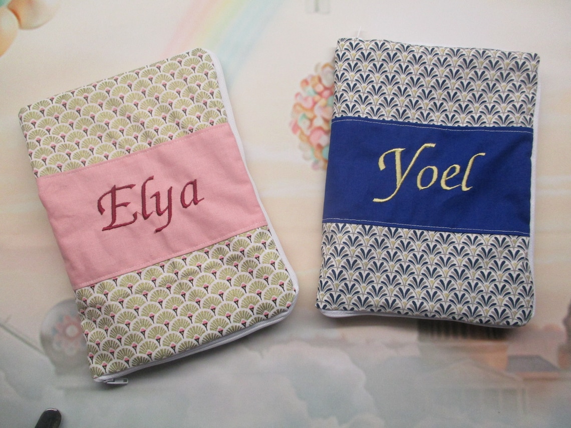 Protège carnet de santé en coton à fermeture éclair SUR | Etsy