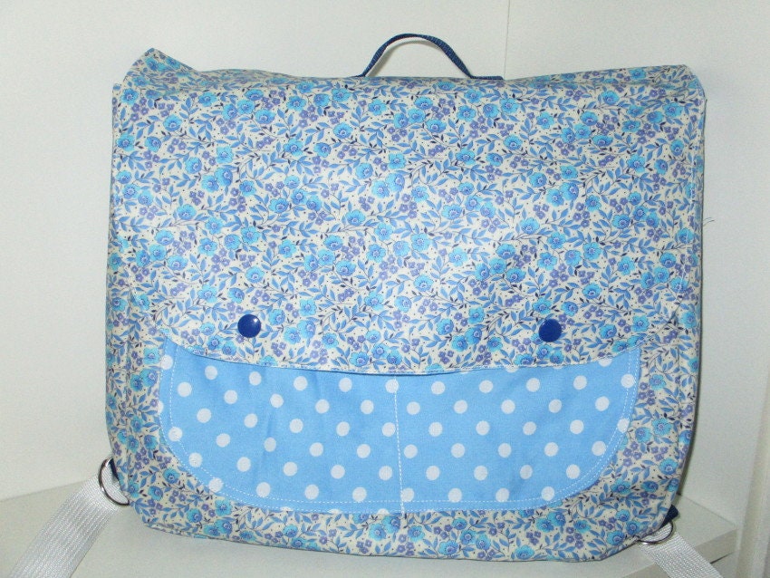 Mon 1Er Cartable en Coton Enduit Imprimé de Fleurs