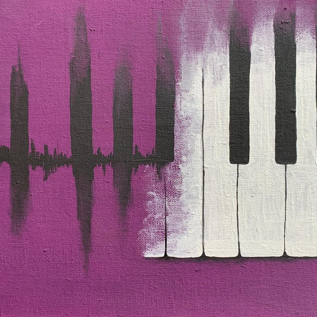 Piano Sound Waves Painting Etsy