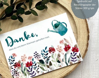 Grußkarte zum Kita-Abschied • Abschiedskarte für Erzieherin oder Tagesmutter  • Dankeschön Erzieherin Kindergarten • Postkarte Format A6