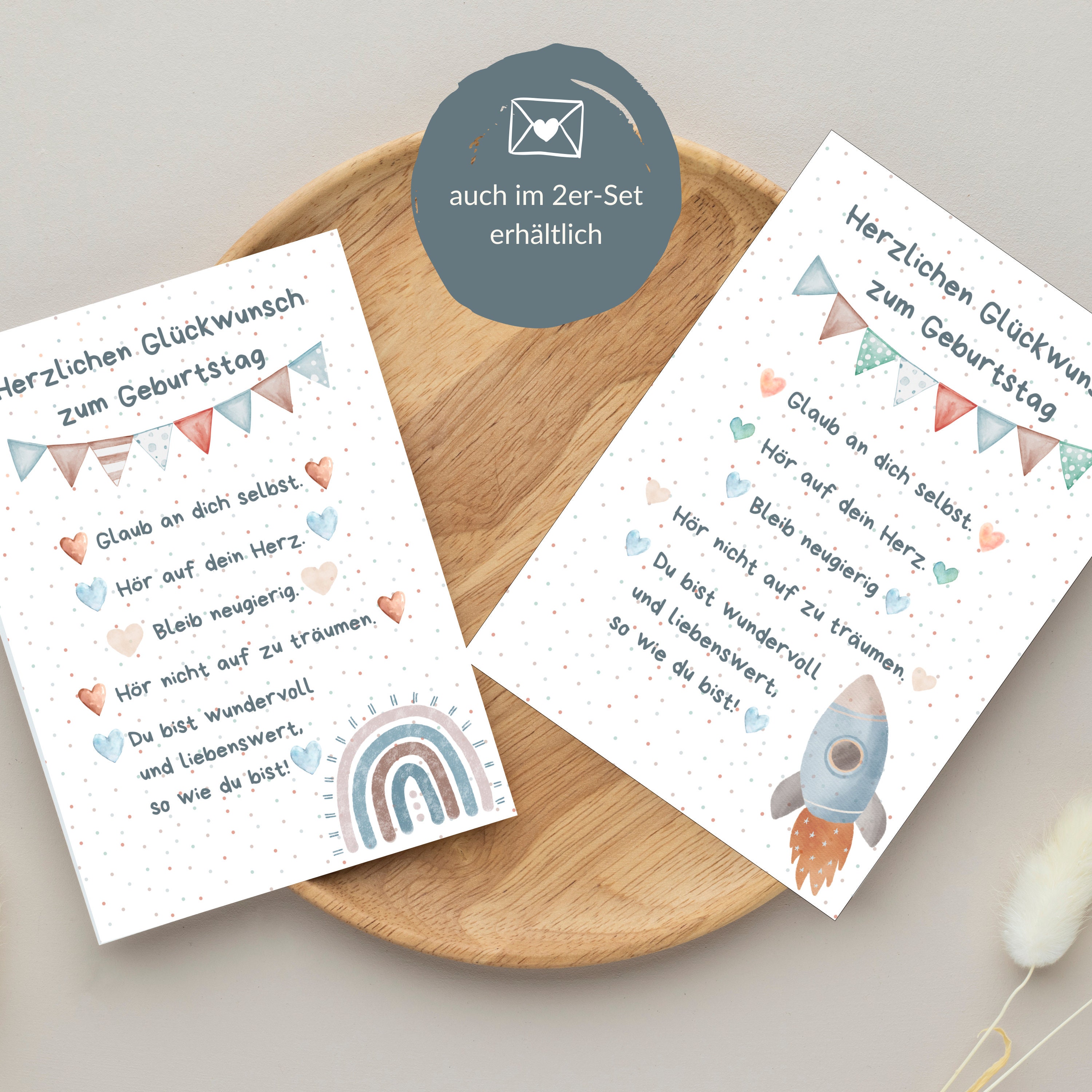 Geburtstagskarte Zum 8. Geburtstag Für Mädchen – Regenbogen & Roségold Design, Blanko Innen