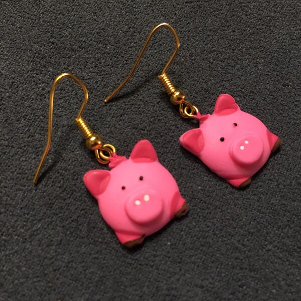 Cochon,Boucles d'oreilles,pâte fimo,cochinita pibil,,rose,pink pig earrings,aretes de cerdo chancho cochino marrano piggy