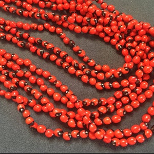 50 colorin bean seed beads, red black, bean beans, red seedbeads, acai tagua, pendant charm, vegetable ivory, nuts, wood