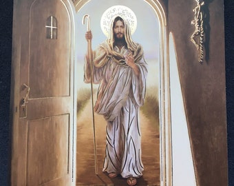 Jesus Cristo, entered my heart, reproduction, Christ enters my heart, postal card, Jesus, postcard, reproduction, Jesus, Jesus