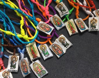 1 pulsera virgen guadalupe, san judas, escapulario, Tadeo, decenario, mexicano, rosario, protección, pulsera, rosario, mexico, multicolor, amistad