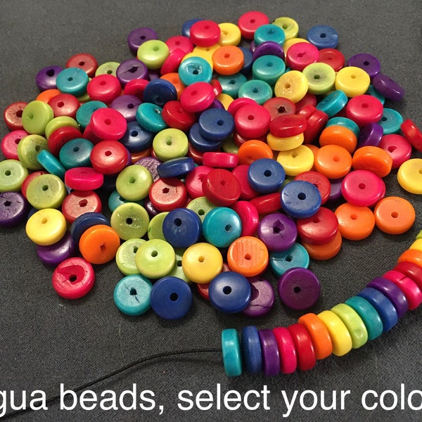 25 perles tagua,11mm,heishi lentille palet,lgbt arc en ciel,sequin rond,ivoire végétal,hot mix,bead,cuenta semillas,açaí,disque multicolore