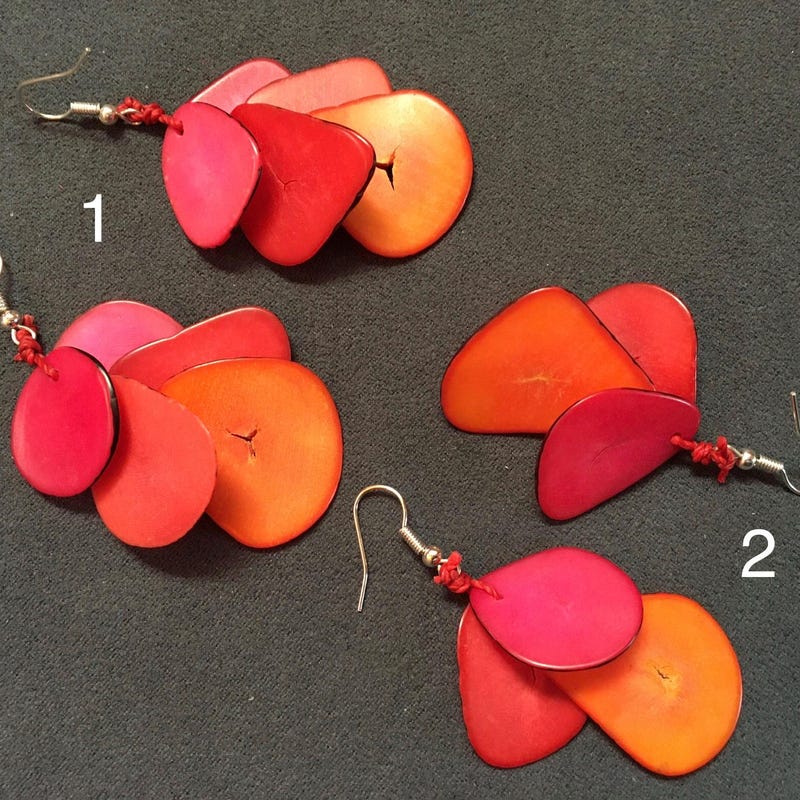 Tagua Bethany Flower Earrings main image 1