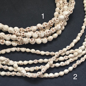 20 cream white skull beads, Halloween, howlite stone, skull beads, wicca witchy, witchcraft, bone, skull, skeleton, día muertos, mexico