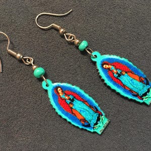 Pendientes Virgen de Guadalupe, Virgen, señora de Guadalupe, Guadalupe, juan diego, Santísima Virgen, medalla, medallón, México, medalla