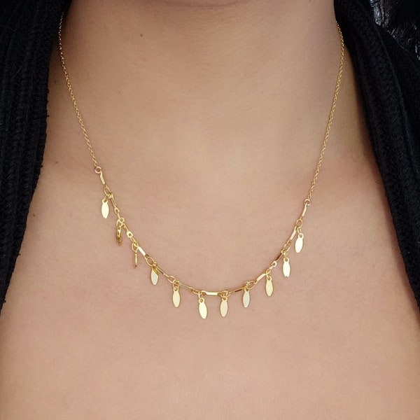 Collier simple "Shine bright" - maille pampilles