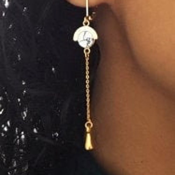 Boucles d'oreilles "Gold & Howlite"